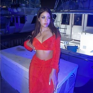 Orange dress and pretty